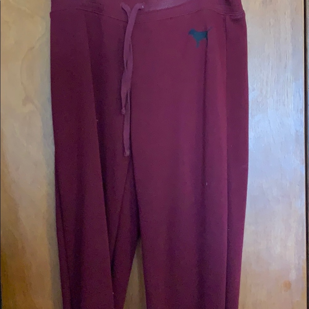 Maroon victoria secret pink joggers